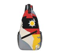 Timor Est mappa di posizione con un sole Crossbody Sling Bag Crossbody borsa a tracolla vita marsupio uomo donna