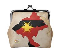 Timor-Leste Flag Map01 piccola borsa per il trucco per borsa, borsa portaoggetti per carte di credito con serratura a bacio, borsa portaoggetti retrò compatta multifunzionale borsa per il cambio,