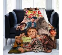 Timothee Star Chalamet Collage Coperta in flanella Coperta leggera e accogliente Coperta morbida adatta per divano, adatta per tutte le stagioni 60"x50"