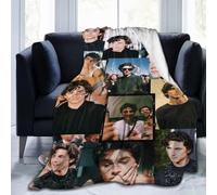 Timothee Star Chalamet Collage Morbida e confortevole coperta in pile caldo per divano letto da ufficio divano da campeggio accogliente coperta in peluche coperta da spiaggia 60"x50"