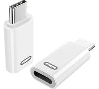 TiMOVO 2 Pezzi Adattatore da Femmina a USB C Maschio, con Caricatore PD Veloce da 35W e Trasferimento Dati per 15/15 Pro/15 PRO Max/15 Plus, iPad PRO/Air, Bianco