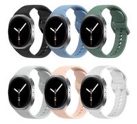 TiMOVO 6 Pack Cinturino Sportivo Compatibili per Samsung Galaxy Watch 8 40mm 44mm/Galaxy Watch 8 Classic 46mm (2025), Cinturino di Ricambio in Morbido Silicone per Uomo Donna, M/L