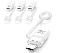 TiMOVO Adattatore da Lightning a USB C, 4 Pezzi Adattatore Lightning USB C con Ricarica Rapida a 60W e Loop Anti-Perso per iPhone 16/15 Serie, iPad, Galaxy S25, Non per Auricolari/Audio/OTG, Bianco