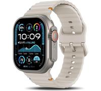 TiMOVO Banda sportiva Compatibile con Apple Watch Band 49/46/45/44/42mm per donne uomini, cinturino di ricambio silicone per iWatch Ultra 2/Ultra/Series 10/9/8/7/6/5/4/3/2/1/SE 2/SE, Luce delle Stelle