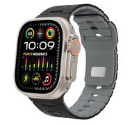 TiMOVO Banda sportiva Compatibile con Banda per Apple Watch 49mm 46/45/44/42mm per donne uomini, cinturino in silicone per iWatch Ultra 2/Ultra/Series 10/9/8/7/6/5/4/3/2/1/SE 2/SE, Nero & Grigio