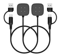 TiMOVO Caricabatterie Compatibile con Smartwatch Fitbit Versa 4/3, Sense 2/1, Cavo di ricarica sostitutivo Supporto dock magnetico per Google Pixel Watch 3/2, 3,3 piedi, 2 Pack