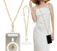 TiMOVO Catena per Cellulare, 128cm Cordini per Cellulare Universali a Tracolla, Cinturino per Telefono Antifurto, Cordini da Polso per Cellulari Compatibile con la Maggior Parte degli Smartphone, Oro