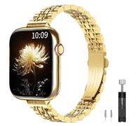 TiMOVO Cinturino Metallo Compatibile con Apple Watch 42mm (serie 11/10) 41mm 40mm 38mm per Donna (2025), Cinturino di Ricambio Elegante per iWatch SE 3/2/1, Serie 10/9/8/7/6/5/4/3/2/1, Oro