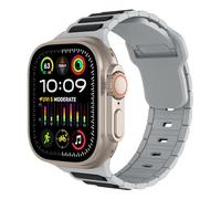 TiMOVO Cinturino sportivo compatibile con Apple Watch 42/44/45/46/49 mm, cinturini di ricambio in morbido traspirante per iWatch Ultra 3/2/1, Serie 11/10/9/8/7/6/5/4/3/2/1/SE 3/2/1, Nero & Grigio