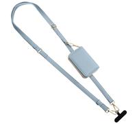 TiMOVO Clip & Go Cordino a Tracolla per Cellulare con Custodia in Pelle, Cordino Universale Regolabile Compatibile con la Maggior Parte degli Smartphone, Cielo Blu