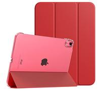TiMOVO Cover Custodia Compatibile con iPad (A16) 11 Generazione 11 Pollici 2025/iPad 10 Generazione 10,9" 2022, Retro in PC Rigido Semi-Trasparente, Funzione di Auto Sveglia/Sonno, Rosso