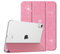 TiMOVO Cover Custodia per iPad A16 11"/iPad 10 Gen 10,9", Rosso con Glitter | Retro in PC, Rigido Semi-Trasparente, Auto Sveglia/Sonno