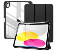 TiMOVO Cover per iPad A16 11 Generazione 11 Pollici 2025, iPad 10 Generazione 2022 10,9 Pollici con Portapenne, Custodia Sottile con trasparente, Funzione di Auto Sveglia/Sonno, Nero