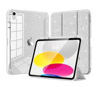 TiMOVO Cover iPad A16 11" e 10ª Gen 10,9" - Trasparente lucida con portapenne, Argento Glitterato