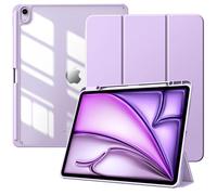 TiMOVO Cover per iPad Air 13 Pollici M4/M3/M2, Viola Chiaro | Con Portapenne, Custodia Protettiva Sottile con Supporto Trifold, Scocca Posteriore Trasparente, Auto Sveglia/Sonno