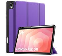 TiMOVO Cover per Samsung Galaxy Tab S11 11 Pollici 2025 SM-X730/X736B con Supporto per S Pen, Custodia Protettiva Posteriore in TPU Morbido, Attivazione/Sospensione Automatica, Viola Profondo