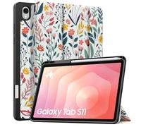 TiMOVO Cover per Samsung Galaxy Tab S11 11 Pollici 2025 SM-X730/X736B con Supporto per S Pen, Custodia Protettiva Posteriore in TPU Morbido, Attivazione/Sospensione Automatica, Fiori