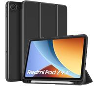 TiMOVO Cover per Xiaomi Redmi Pad 2 da 9,7" 2026 con Porta Penna, Custodia Protettiva Sottile con Supporto e Retro in Morbido TPU, Riattivazione/Sospensione Automa, Nero