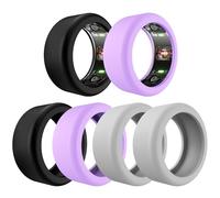 TiMOVO Custodia ad anello in silicone compatibile con Oura Ring Gen 3, Oura Ring 4, Samsung Galaxy Ring, Ring AIR, RingConn, anelli universali di dimensioni 6-14, Nero+Grigio+Viola