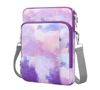 TiMOVO Custodia per Laptop da 13,3-14" Borsa a Tracolla per Surface Pro 9/8/X, MacBook Air 2022-2018, Galaxy Tab S9+ 12,4", Surface Pro 9/8, Viola di Acquerello