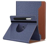 TiMOVO Custodia per Universale Tablet 9-11 Pollici, Denim Blu Marrone | Supporto Girevole a 360 Gradi, Tasca per Penna