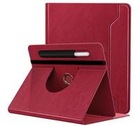 TiMOVO Custodia per Universale Tablet 9-11 Pollici, Rosso Vintage | Supporto Girevole a 360 Gradi, Tasca per Penna