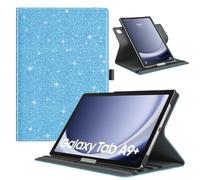 TiMOVO Custodia Rotante Compatibile con Samsung Galaxy Tab A9+/A9 Plus 11" 2023 SM-X210/X216/X218, 90 Gradi di Rotazione, Supporta Auto Sveglia/Sonno per Galaxy Tab A9+, Azzurro Glitterato