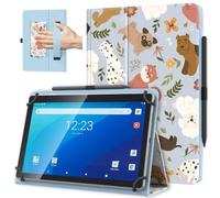 TiMOVO Custodia Universale per Tablet Android 10,1'' con Anello per Penna | Cani Felici, Tutti i Tablet Touchscreen da 9,6-11 Pollici, Cover Leggera e Pieghevole in Piedi, Cinghia a Mano