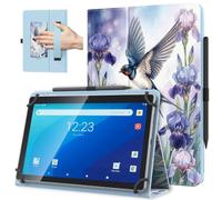 TiMOVO Custodia Universale per Tablet Android 10,1'' con Anello per Penna | Iris e Rondini, Tutti i Tablet Touchscreen da 9,6-11 Pollici, Cover Leggera e Pieghevole in Piedi, Cinghia a Mano