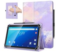 TiMOVO Custodia Universale per Tablet Android 10,1'' con Anello per Penna | Viola di Acquerello, Tutti i Tablet Touchscreen da 9,6-11 Pollici, Cover Leggera e Pieghevole in Piedi, Cinghia a Mano