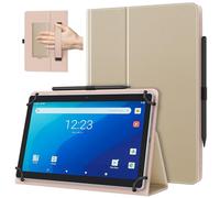 TiMOVO Custodia Universale per Tablet Android 10,1 Pollici con Anello per Penna, Cover Leggera e Pieghevole in Piedi con Cinghia a Mano per Tutti i Tablet Touchscreen da 9,6-11 Pollici, Oro Champagne