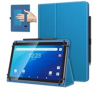 TiMOVO Custodia Universale per Tablet Android 10,1 Pollici con Anello per Penna, Cover Leggera e Pieghevole in Piedi con Cinghia a Mano per Tutti i Tablet Touchscreen da 9,6-11 Pollici, Onda Blu