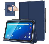 TiMOVO Custodia Universale per Tablet Android 10,1 Pollici con Anello per Penna, Cover Leggera e Pieghevole in Piedi con Cinghia a Mano per Tutti i Tablet Touchscreen da 9,6-11 Pollici, Blu Marino