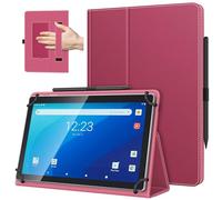 TiMOVO Custodia Universale per Tablet Android 10,1 Pollici con Anello per Penna, Cover Leggera e Pieghevole in Piedi con Cinghia a Mano per Tutti i Tablet Touchscreen da 9,6-11 Pollici, Magenta