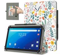 TiMOVO Custodia Universale per Tablet Android 10,1 Pollici con Anello per Penna, Cover Leggera e Pieghevole in Piedi con Cinghia a Mano per Tutti i Tablet Touchscreen da 9,6-11 Pollici, Fiori