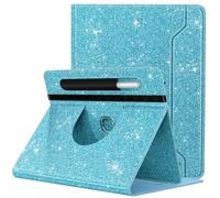 TiMOVO Custodia Universale per Tablet da 9-11 inch, Cover Protettiva con Supporto Girevole a 360 Gradi e Tasca per Penna per Tablet Schermo Tattile Android da 9 10 10.1 inch, Azzurro Glitterato