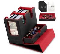 TiMOVO Deckbox Commander MTG per Carte TCG CCG Magic,Nero+Rosso