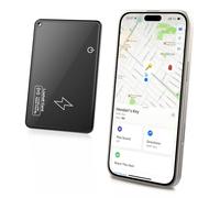 TiMOVO Scheda Tracker Portafoglio per Apple Find My (Solo iOS) Ricarica Wireless Localizzatore Portafoglio per Borse/Bagagli/Passaporti IP68 Impermeabile Bluetooth Item Locator Tracker - Nero