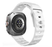 TiMOVO Sport Band Compatibile con Samsung Galaxy Watch Ultra 47mm(2025/2024), Fascia Regolabile in Morbido Silicone con Fibbia in Acciaio per Uomini e Donne, Bianco