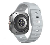 TiMOVO Sport Band Compatibile con Samsung Galaxy Watch Ultra 47mm(2025/2024), Fascia Regolabile in Morbido Silicone con Fibbia in Acciaio per Uomini e Donne, Grigio Chiaro