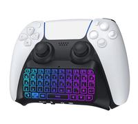 TiMOVO Tastiera RGB Retroilluminata per Controller PS5, Nero | Mini Tastierino Bluetooth Wireless per Controller PlayStation 5, con Altoparlante Integrato Migliorato e Jack Audio da 3,5 mm
