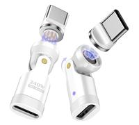 TiMOVO USB C Magnetico Adattatore, (2 Pack) Ricarica PD 240W, Trasferimento Dati, Rotazione di 180° C a C ad Angolo Retto per iPad/iPhone, Blanco