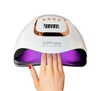 Timpou Lampada LED UV da 380 W, con 81 perline LED, essiccatore professionale per unghie gel, luce UV con 4 impostazioni timer, sensore automatico, display LCD