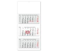 Timr Calendario 3 mesi 2026 - Calendario da parete 3 mesi con cursore - 70 cm calendario multilingue D/GB/F/ES I bianco neutro I tr382