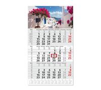 Timr calendario 3 mesi 2026 panoramica annuale - 53 cm - internazionale multilingue D GB F I E NL - calendario da parete con cursore - tema Grecia I tr346