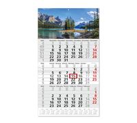 Timr calendario 3 mesi 2026 panoramica annuale 53 cm internazionale multilingue D GB F I E NL calendario da parete con cursore motivo lago di montagna I tr348