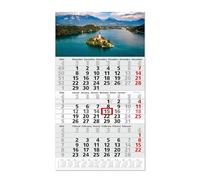 Timr calendario 3 mesi 2026 panoramica annuale 53 cm internazionale multilingue D GB F I E NL calendario da parete con cursore motivo lago I tr349