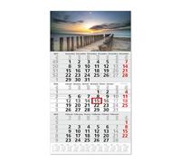 Timr calendario 3 mesi 2026 panoramica annuale - 53 cm - Internazionale multilingue D/GB/F/I/E/NL - calendario da parete con cursore - motivo Mare del Nord I tr342