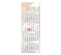 Timr calendario 4 mesi 2026 - Calendario da parete 4 mesi con cursore - 90 cm calendario quattro mesi multilingue D/GB/F/ES I Motivo Beige I tr366