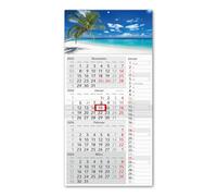 Timr Calendario 4 mesi a strisce 2026 Calendario da parete 4 mesi con cursore 60 cm Calendario quadrimestrale da compilare | Motivo Spiaggia Caraibi | tr322